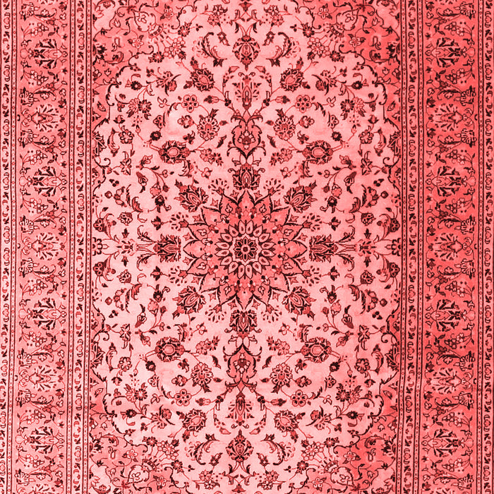 Machine Washable Medallion Red Traditional Rug, wshtr1198red