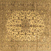 Square Medallion Brown Traditional Rug, tr1198brn