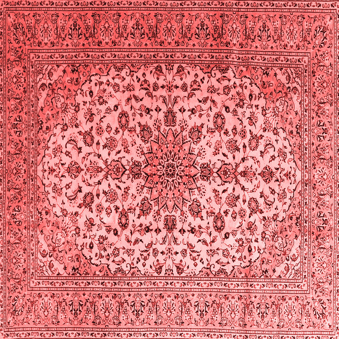 Machine Washable Medallion Red Traditional Rug, wshtr1198red