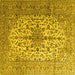 Square Medallion Yellow Traditional Rug, tr1198yw