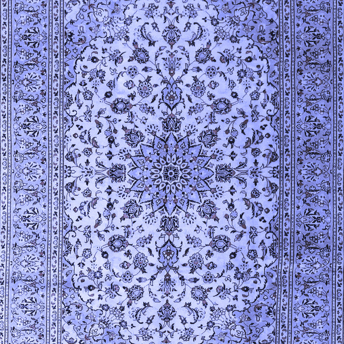 Machine Washable Medallion Blue Traditional Rug, wshtr1198blu