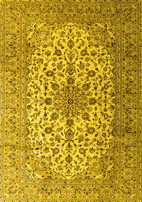 Medallion Yellow Traditional Rug, tr1198yw