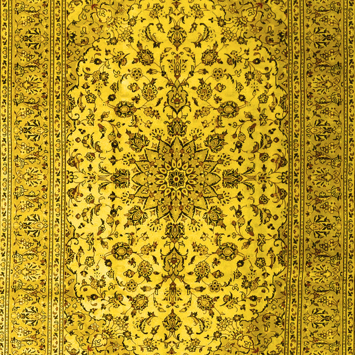 Medallion Yellow Traditional Rug, tr1198yw
