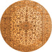 Square Medallion Orange Traditional Rug, tr1198org