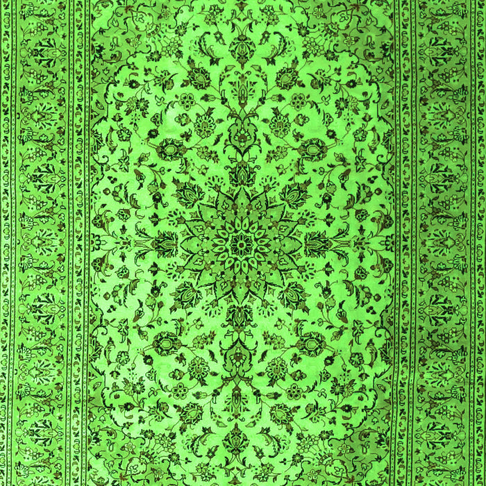 Serging Thickness of Machine Washable Medallion Green Traditional Area Rugs, wshtr1198grn