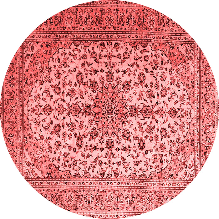 Machine Washable Medallion Red Traditional Rug, wshtr1198red