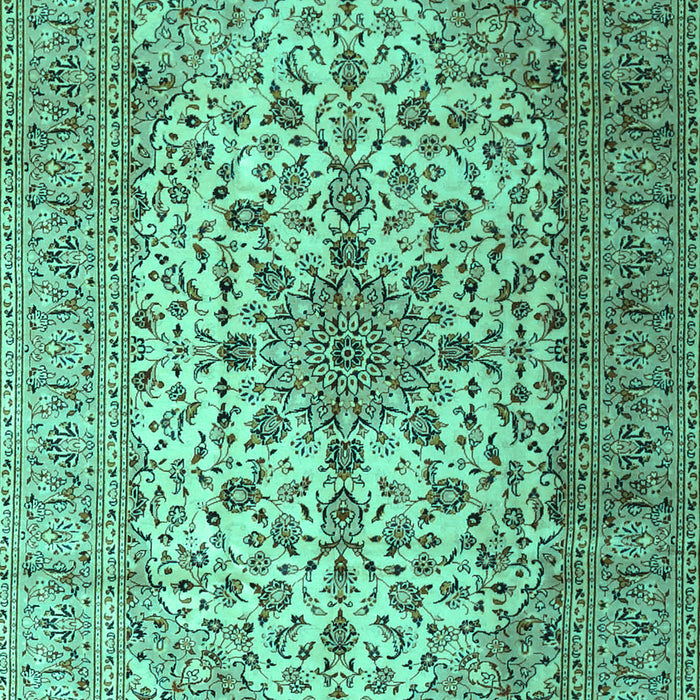 Machine Washable Medallion Turquoise Traditional Area Rugs, wshtr1198turq
