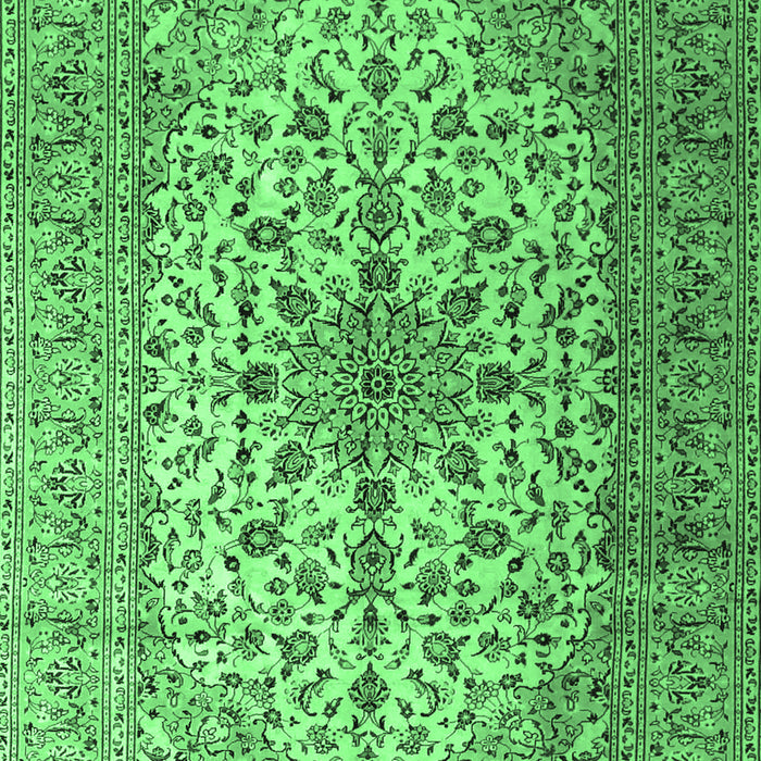 Medallion Emerald Green Traditional Rug, tr1198emgrn