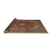 Sideview of Traditional Saffron Red Medallion Rug, tr1199