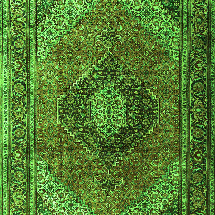 Serging Thickness of Machine Washable Medallion Green Traditional Area Rugs, wshtr1199grn