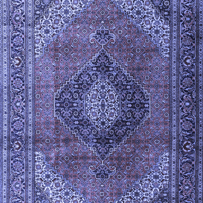 Machine Washable Medallion Blue Traditional Rug, wshtr1199blu