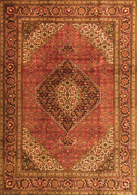 Medallion Orange Traditional Rug, tr1199org