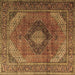 Square Medallion Brown Traditional Rug, tr1199brn