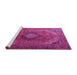 Sideview of Machine Washable Medallion Pink Traditional Rug, wshtr1199pnk