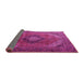 Sideview of Medallion Pink Traditional Rug, tr1199pnk