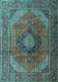 Medallion Light Blue Traditional Rug, tr1199lblu