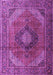 Machine Washable Medallion Purple Traditional Area Rugs, wshtr1199pur