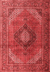 Medallion Red Traditional Rug, tr1199red