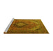 Sideview of Machine Washable Medallion Yellow Traditional Rug, wshtr1199yw