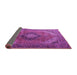 Sideview of Medallion Purple Traditional Rug, tr1199pur