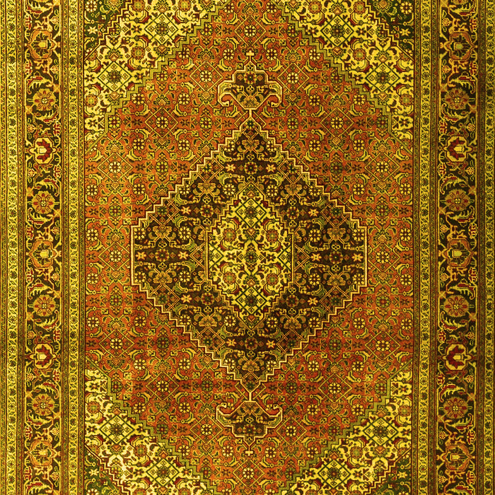 Medallion Yellow Traditional Rug, tr1199yw