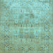 Square Persian Light Blue Traditional Rug, tr119lblu