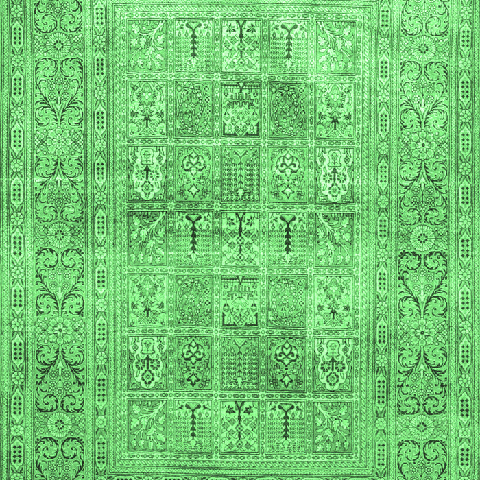 Machine Washable Persian Emerald Green Traditional Area Rugs, wshtr119emgrn