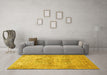 Machine Washable Persian Yellow Traditional Rug in a Living Room, wshtr119yw