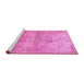 Sideview of Machine Washable Persian Pink Traditional Rug, wshtr119pnk