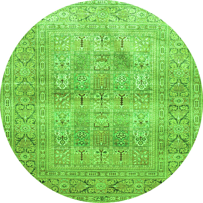 Machine Washable Persian Green Traditional Area Rugs, wshtr119grn