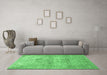 Machine Washable Persian Emerald Green Traditional Area Rugs in a Living Room,, wshtr119emgrn