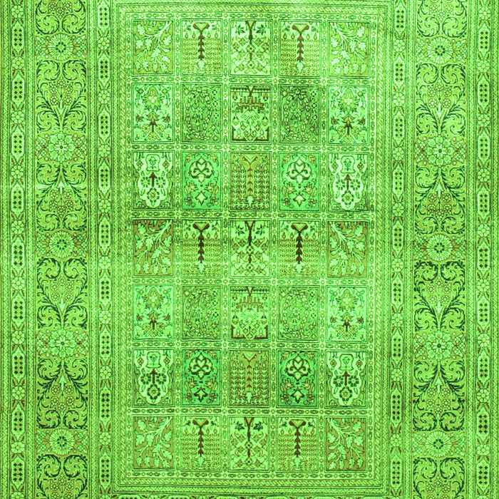 Serging Thickness of Machine Washable Persian Green Traditional Area Rugs, wshtr119grn