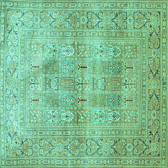 Square Persian Turquoise Traditional Rug, tr119turq