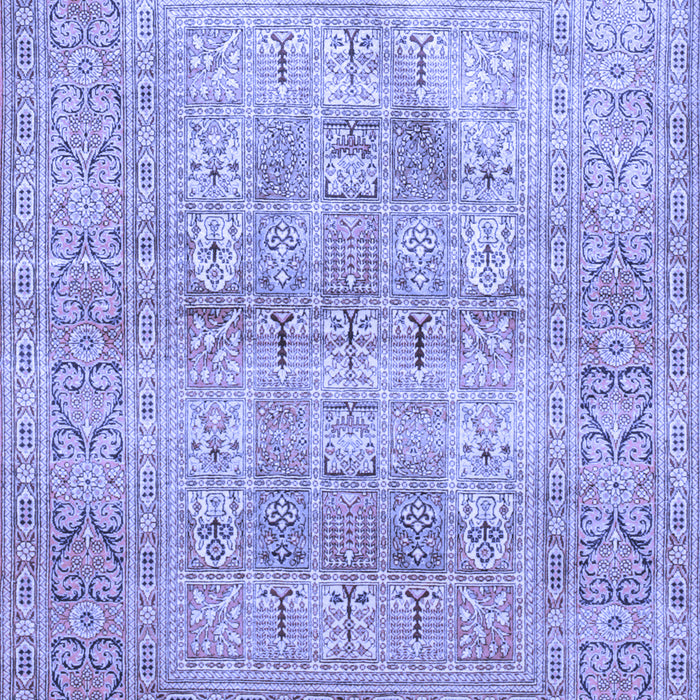 Machine Washable Persian Blue Traditional Rug, wshtr119blu