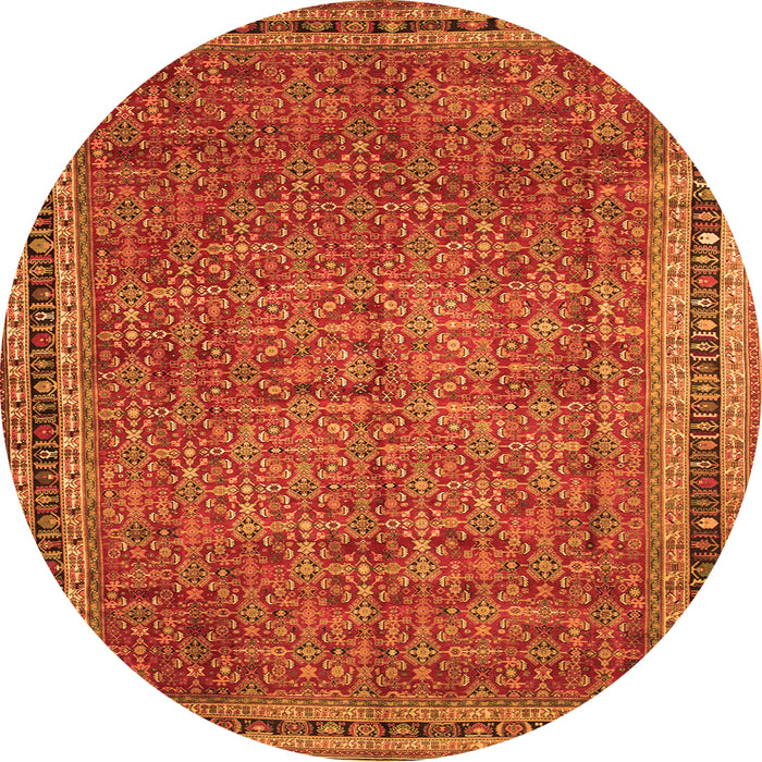Square Persian Orange Traditional Rug, tr11org
