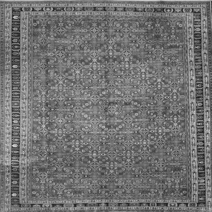 Round Machine Washable Persian Gray Traditional Rug, wshtr11gry