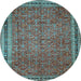 Round Persian Light Blue Traditional Rug, tr11lblu