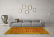 Machine Washable Persian Yellow Traditional Rug in a Living Room, wshtr11yw