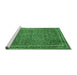 Sideview of Machine Washable Persian Emerald Green Traditional Area Rugs, wshtr11emgrn