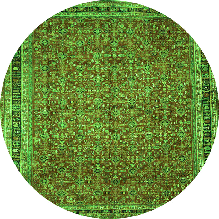 Square Persian Green Traditional Rug, tr11grn