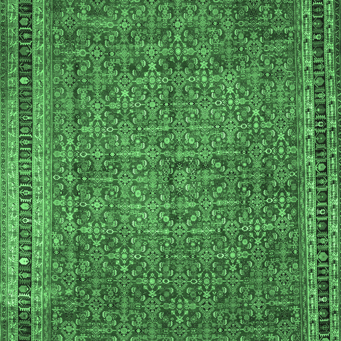 Machine Washable Persian Emerald Green Traditional Area Rugs, wshtr11emgrn