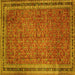 Square Machine Washable Persian Yellow Traditional Rug, wshtr11yw