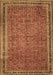 Machine Washable Persian Brown Traditional Rug, wshtr11brn