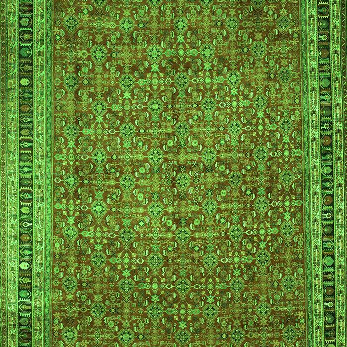 Serging Thickness of Machine Washable Persian Green Traditional Area Rugs, wshtr11grn