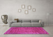 Machine Washable Persian Pink Traditional Rug in a Living Room, wshtr11pnk