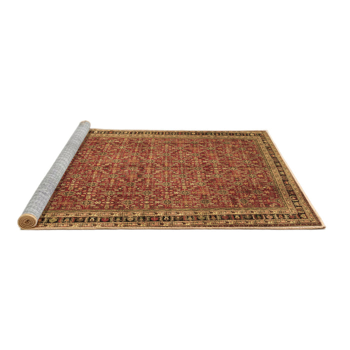 Sideview of Machine Washable Persian Brown Traditional Rug, wshtr11brn