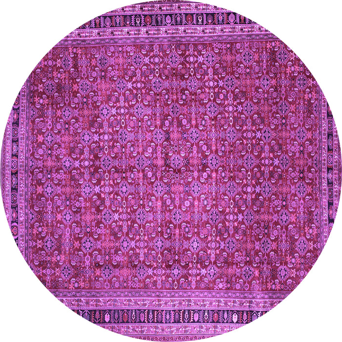 Round Persian Purple Traditional Rug, tr11pur