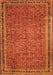 Serging Thickness of Machine Washable Persian Orange Traditional Area Rugs, wshtr11org