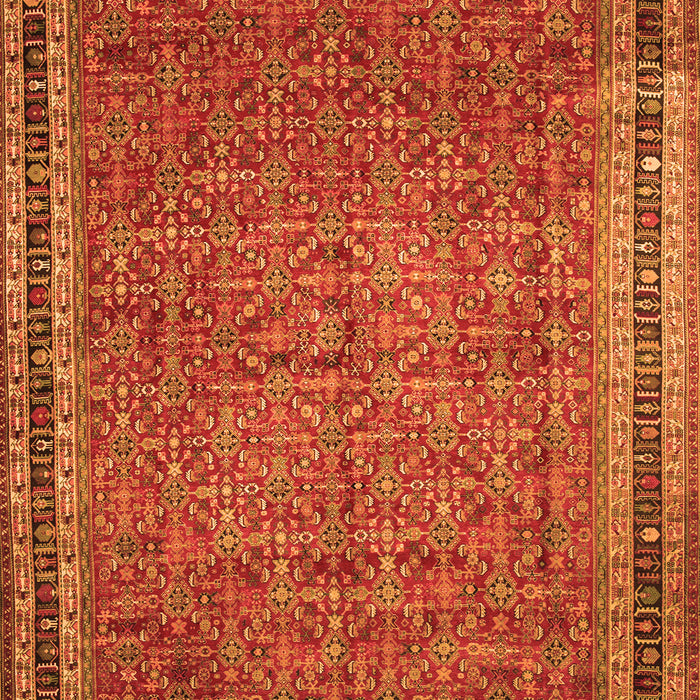 Serging Thickness of Machine Washable Persian Orange Traditional Area Rugs, wshtr11org