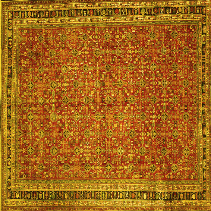 Square Persian Yellow Traditional Rug, tr11yw